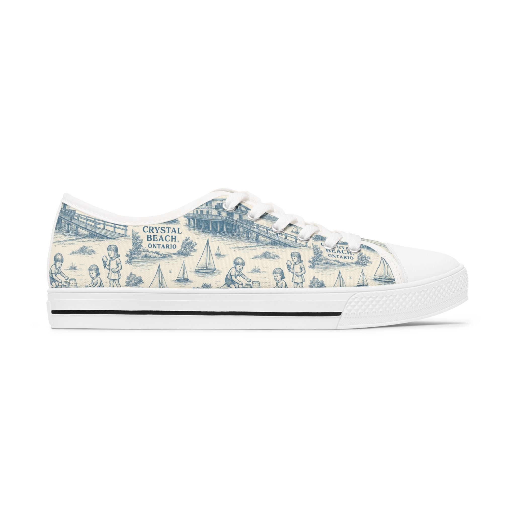 Trendy Women's Low Top Sneakers with Coastal Print - Casual Footwear for Beach Lovers, Summer Vibes, Gift for Her, Unique Sneakers, [...]