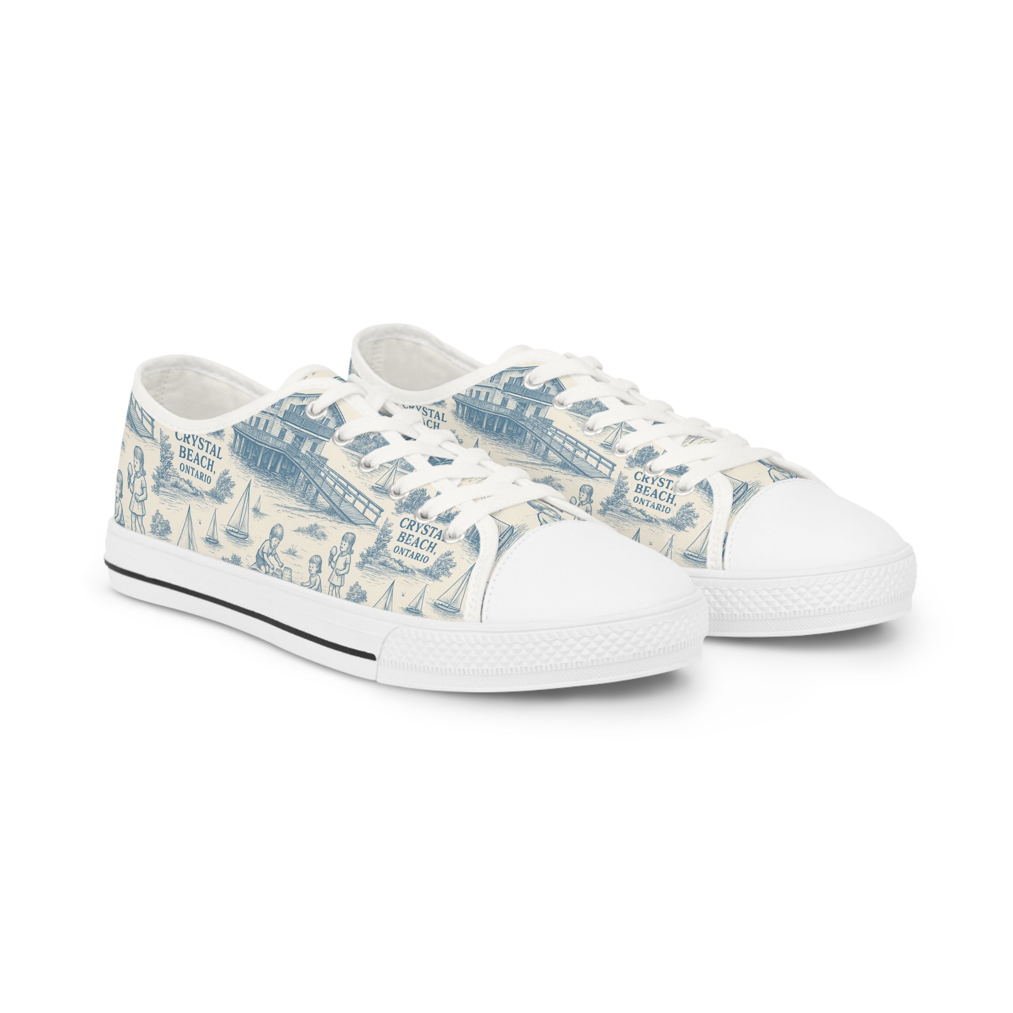 Nautical Men’s Low Top Sneakers | Casual Boat Shoes for Summer, Beach Wear, Gift for Sailors, Travel Footwear, Vintage Style Sneakers