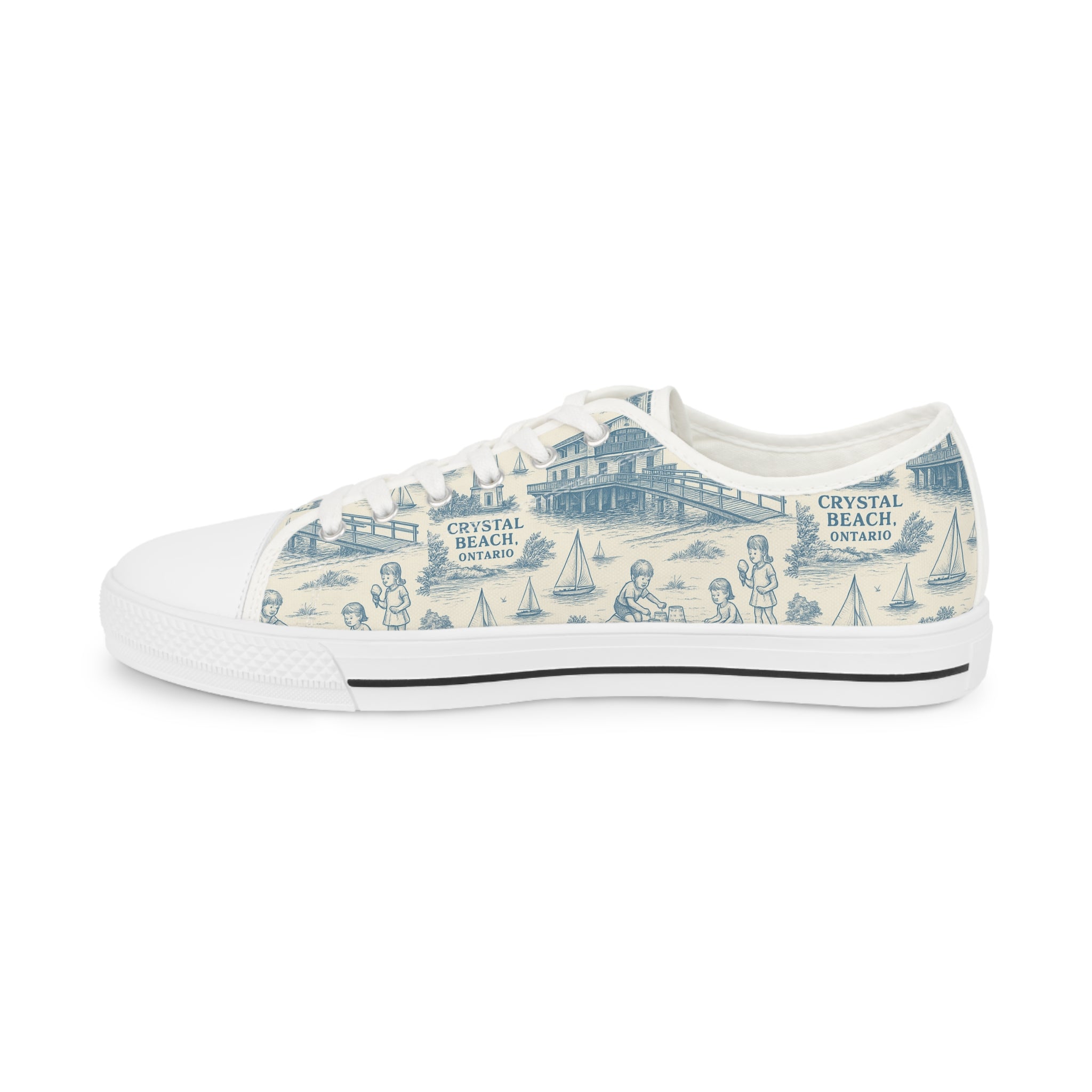 Nautical Men’s Low Top Sneakers | Casual Boat Shoes for Summer, Beach Wear, Gift for Sailors, Travel Footwear, Vintage Style Sneakers