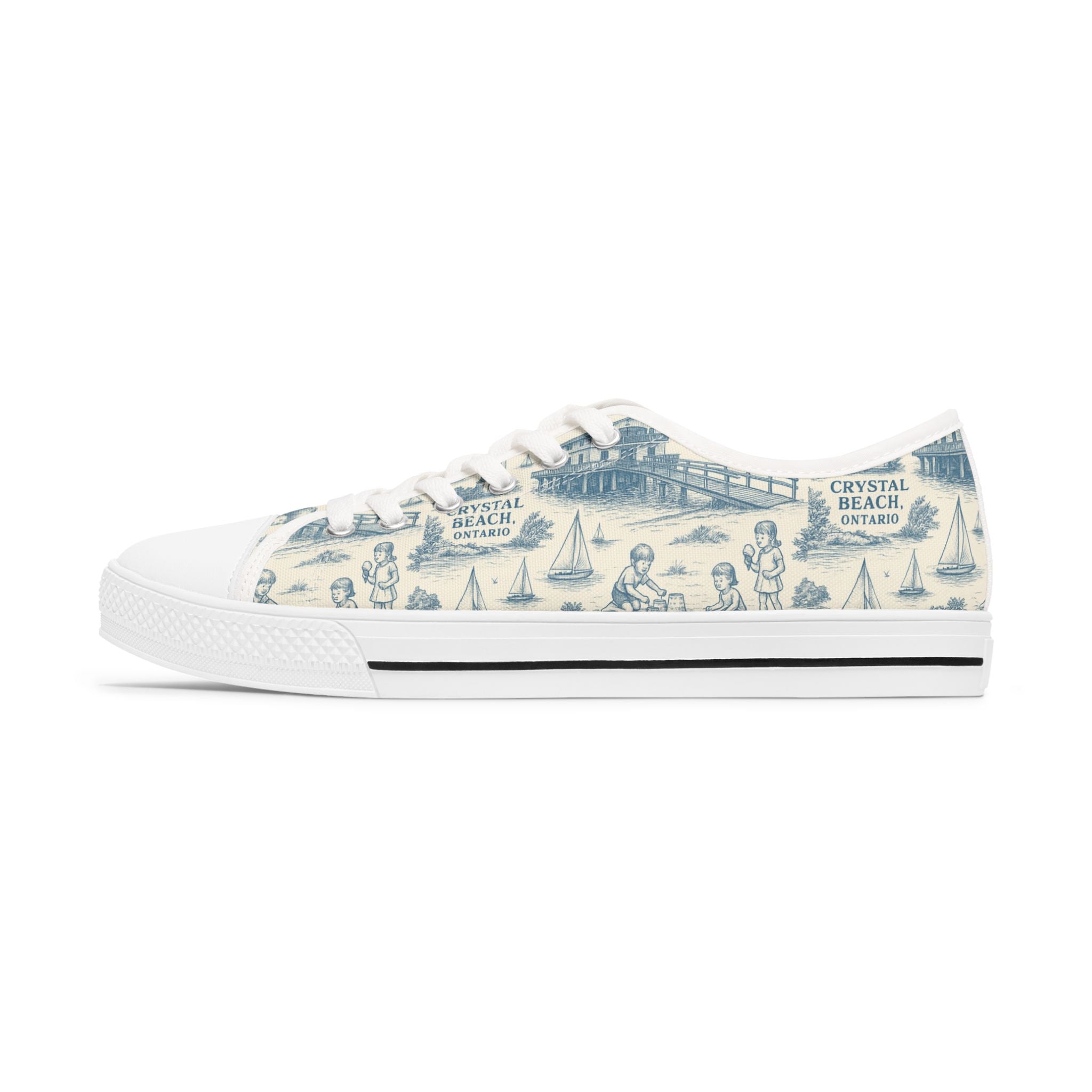 Trendy Women's Low Top Sneakers with Coastal Print - Casual Footwear for Beach Lovers, Summer Vibes, Gift for Her, Unique Sneakers, [...]