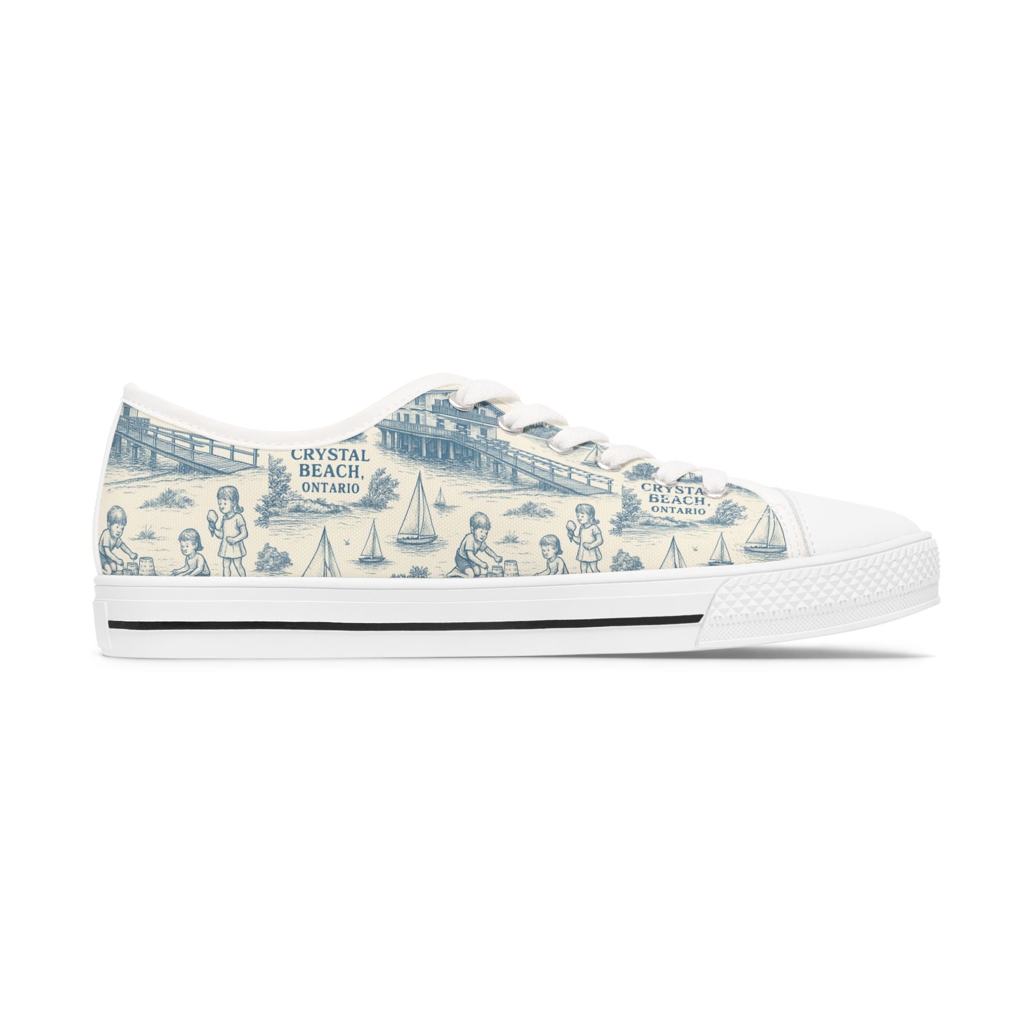 Trendy Women's Low Top Sneakers with Coastal Print - Casual Footwear for Beach Lovers, Summer Vibes, Gift for Her, Unique Sneakers, [...]