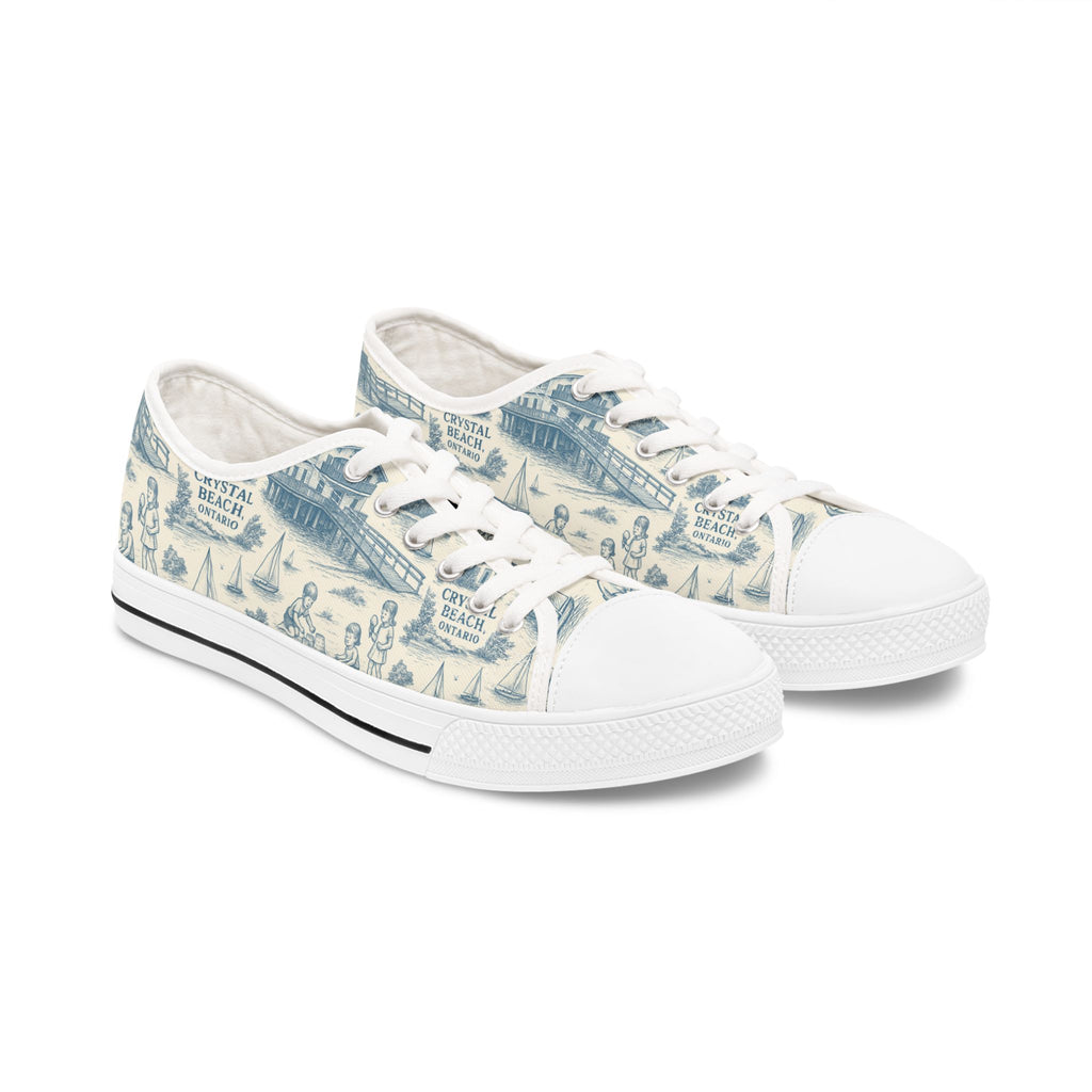 Trendy Women's Low Top Sneakers with Coastal Print - Casual Footwear for Beach Lovers, Summer Vibes, Gift for Her, Unique Sneakers, [...]