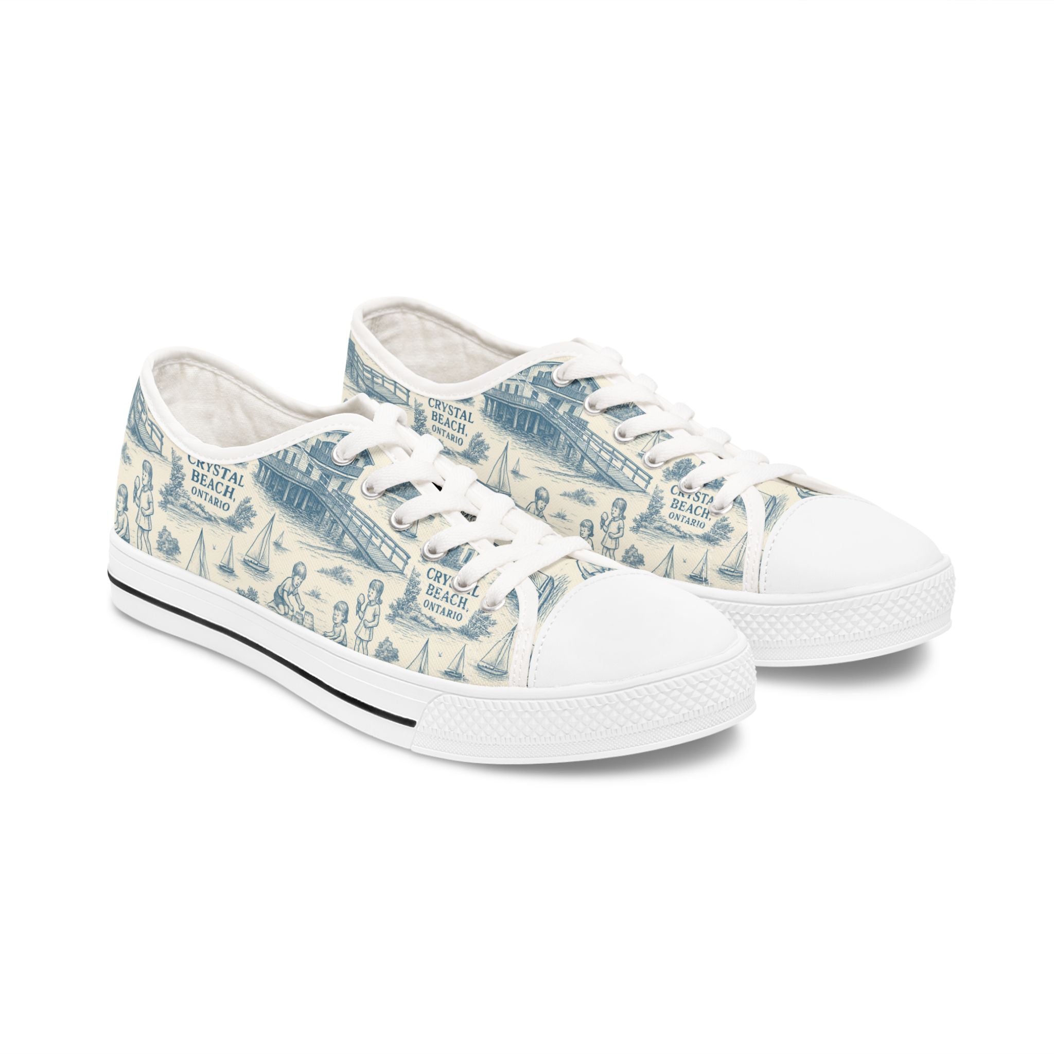 Trendy Women's Low Top Sneakers with Coastal Print - Casual Footwear for Beach Lovers, Summer Vibes, Gift for Her, Unique Sneakers, [...]